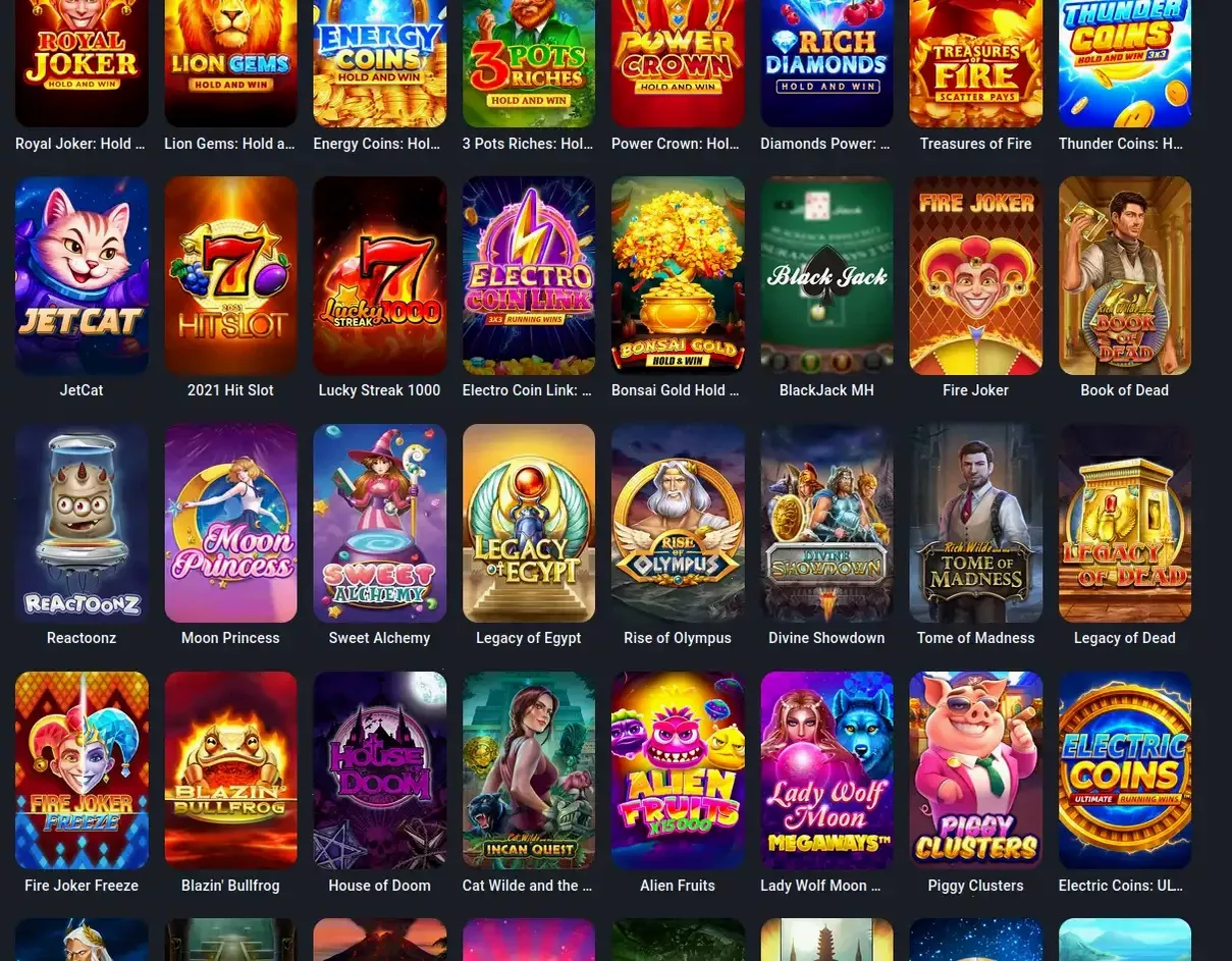 Каталог игр Casino Ra